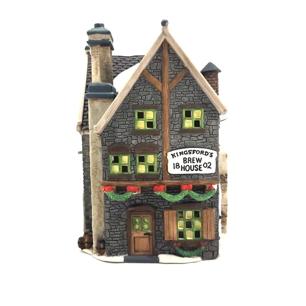Original Department 56 Kingsford‎ Brew House Missing Banner Chipped